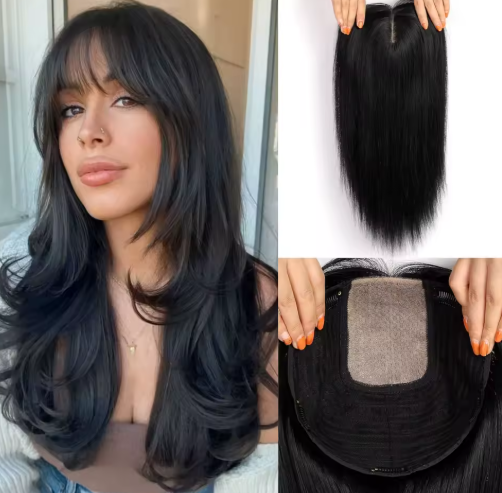 TOPPER CAPELLI SINTETICI CON FRANGIA , DENSITA' 150%