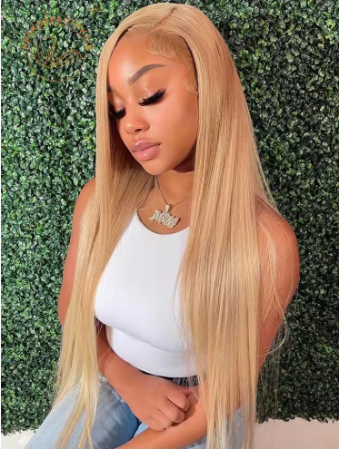 PARRUCCA CAPELLI SINTETICI 150% DENSITA', 13X6 LACE, WAVES BLONDE GLUELESS WIG