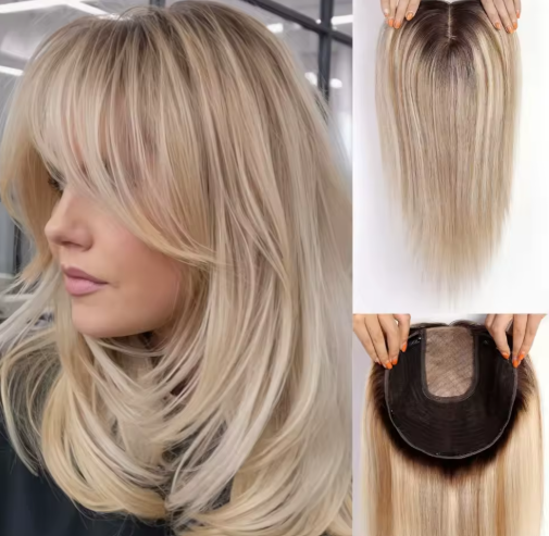 TOPPER CAPELLI SINTETICI  CON FRANGIA , DENSITA' 150%