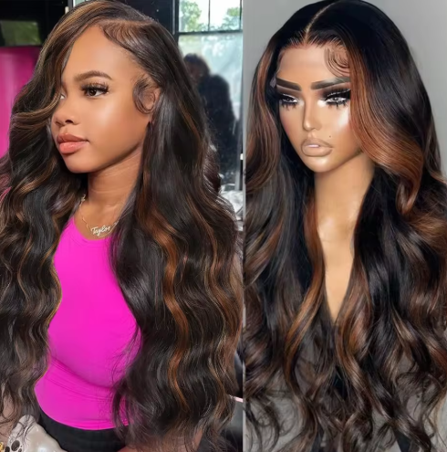 PARRUCCA CAPELLI SINTETICI 180% DENSITA', 13X6 LACE, WAVES MESHES GLUELESS WIG